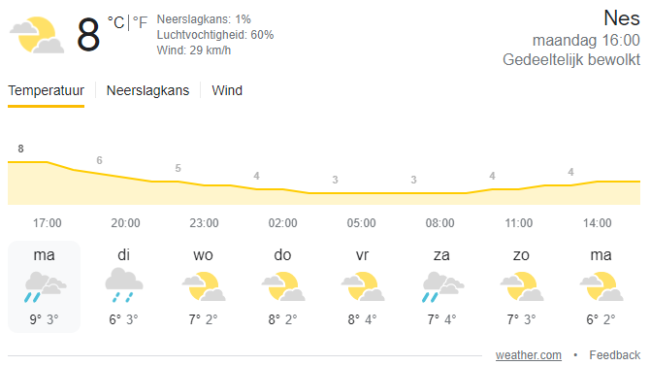 Weer via Google